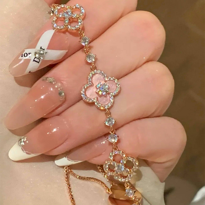 Pink Diamond Clover Bracelet