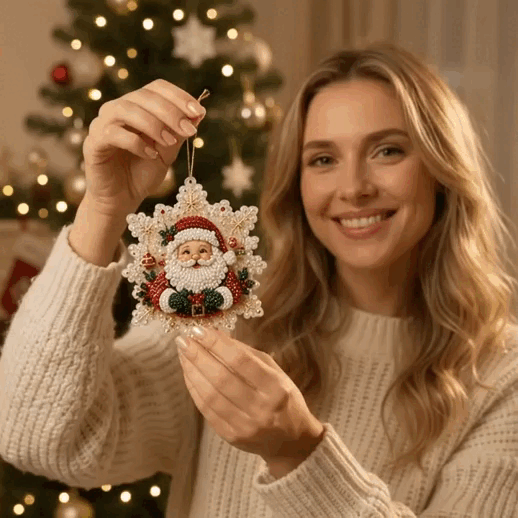 🎄✨ 5D Christmas Sparkle Art DIY Ornament Kit – Create Your Own Glittering Gem & Pearl Tree Decorations 💎🎁