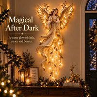 Guardian Angel Starfall Cascade – Lighted Faith & Blessing Christmas Wall Decor