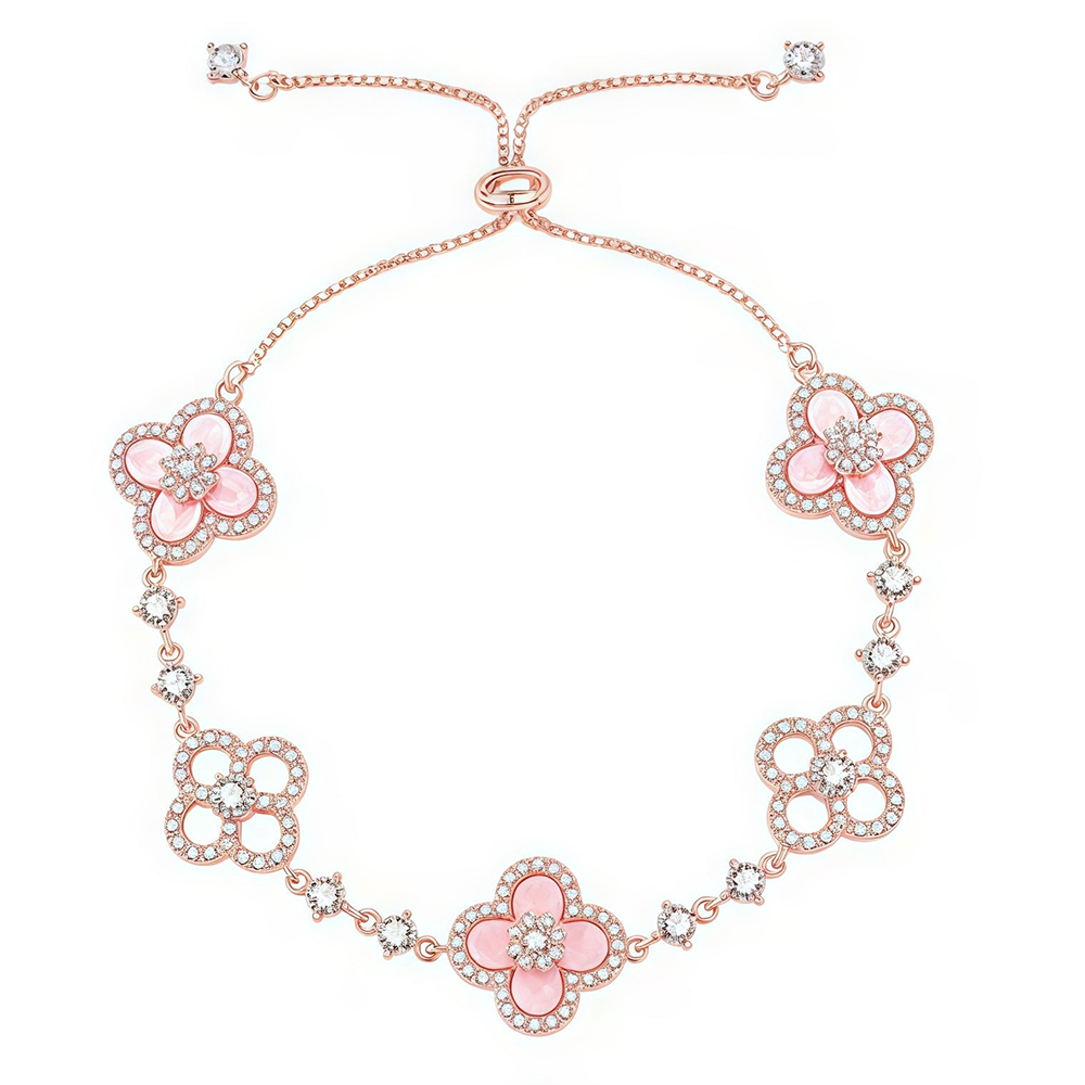 Pink Diamond Clover Bracelet