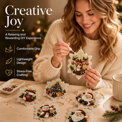 🎄✨ 5D Christmas Sparkle Art DIY Ornament Kit – Create Your Own Glittering Gem & Pearl Tree Decorations 💎🎁